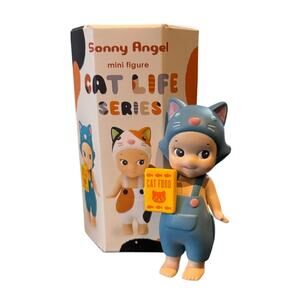 New Kewpie/Angel Mini Figure, Bluish Gray Cat Costume, Open Blind Box